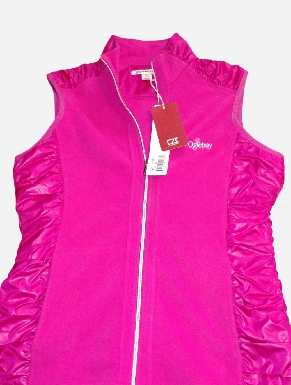 NWT Cutter & Buck Women's Pink Oglebay Fleece Vest - Size Small